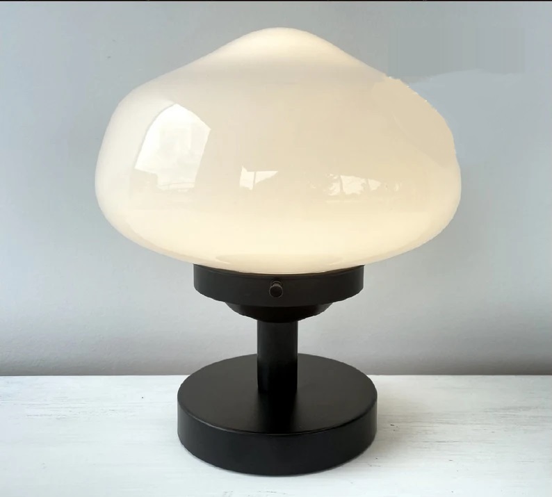 vintage floor lamp with milk glass shade