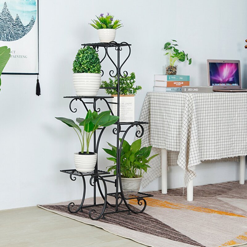 Black tiered plant stand