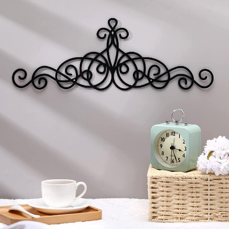 Black Wrought Iron Scroll Wall Décor 