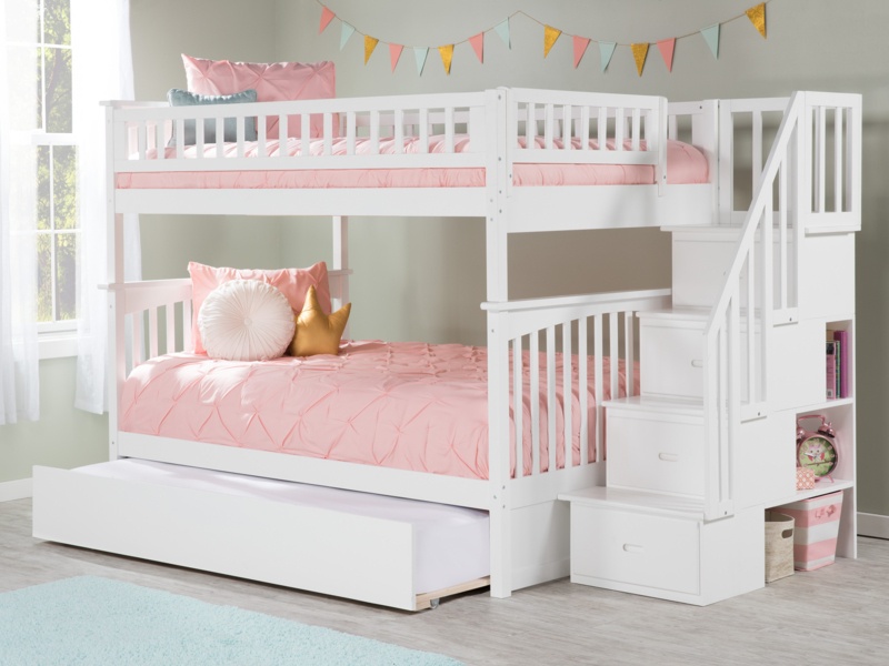 Blaisdell Full Over Full 4 Drawer Solid Wood Standard Bunk Bed with Trundle by Viv + Rae™