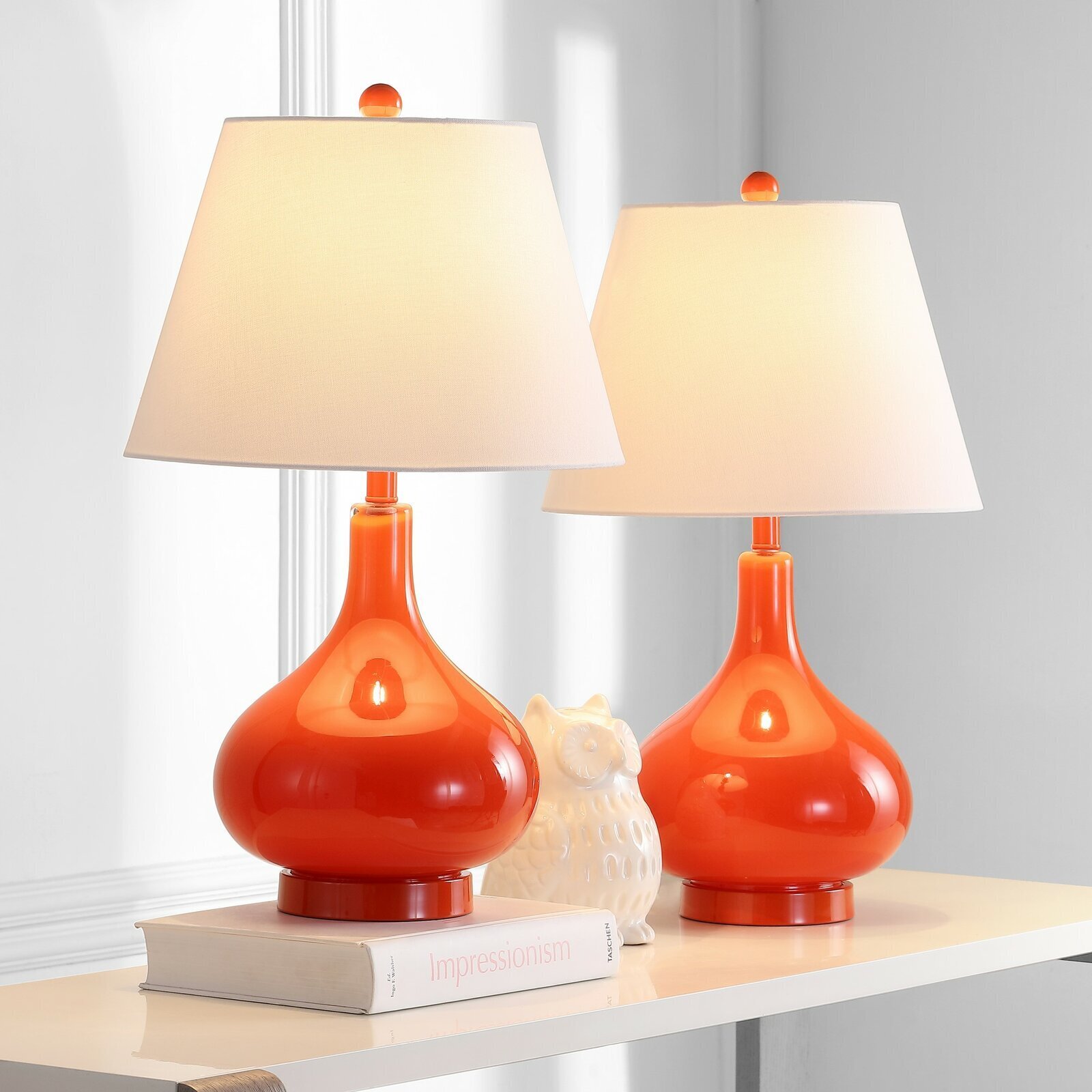 Blood orange glass lamps