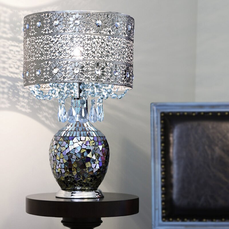 Blue Crystal Prisms Table Lamp