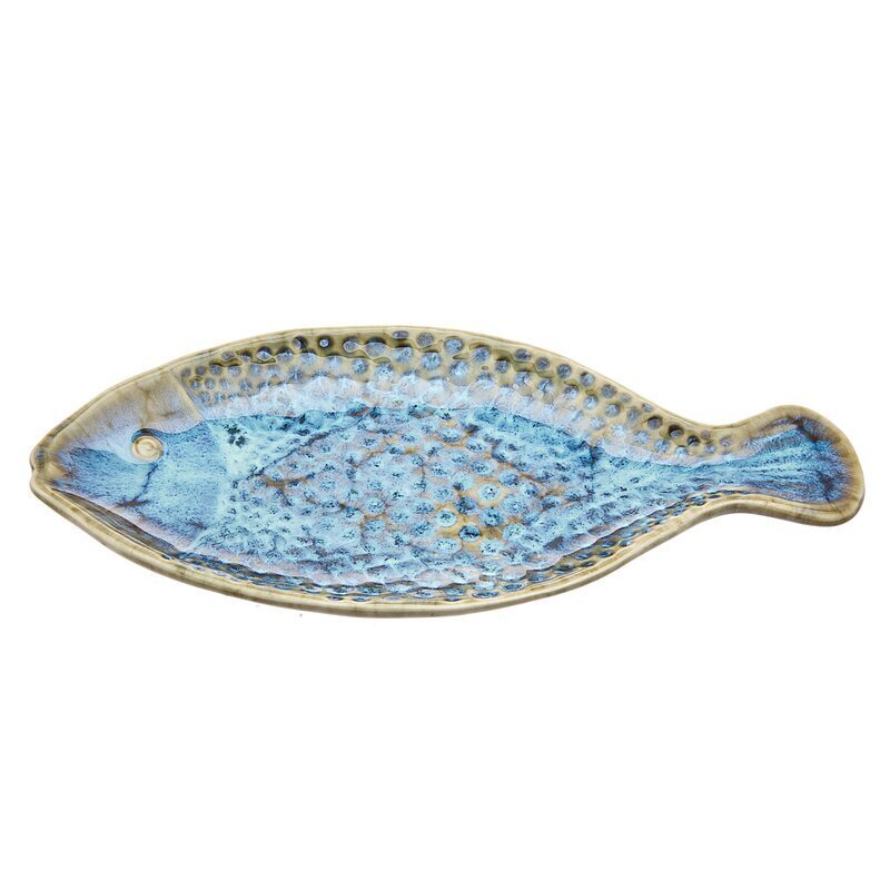 Blue Fish Shaped Plate Platter