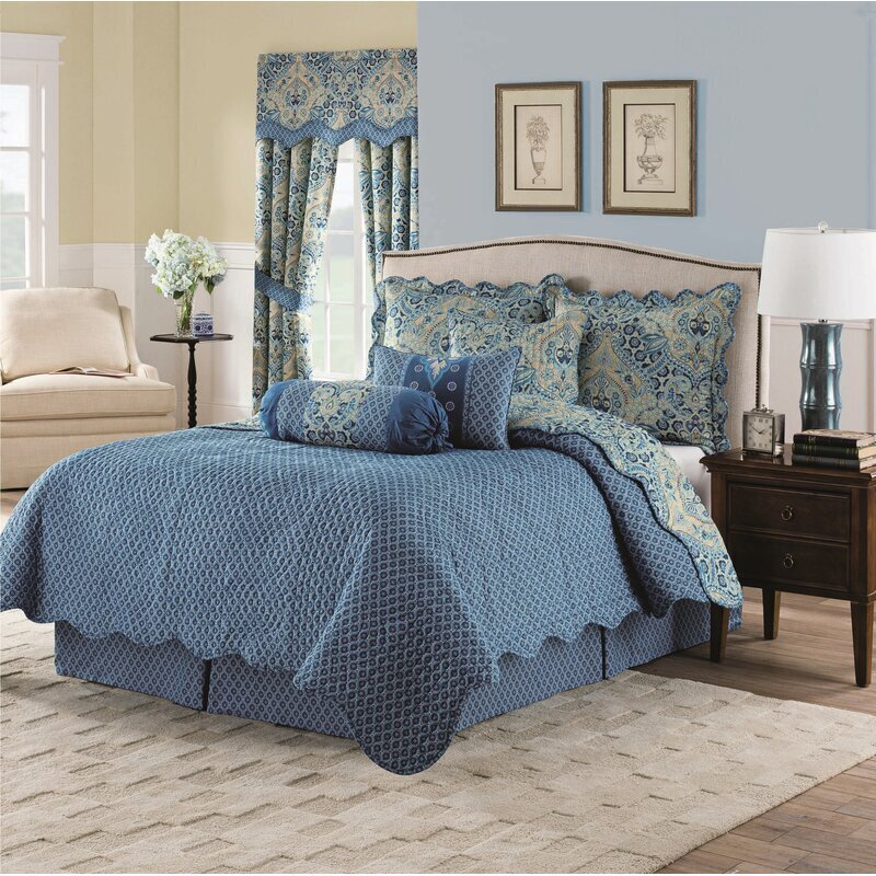Blue Patterned Reversible Waverly Bedding Sets