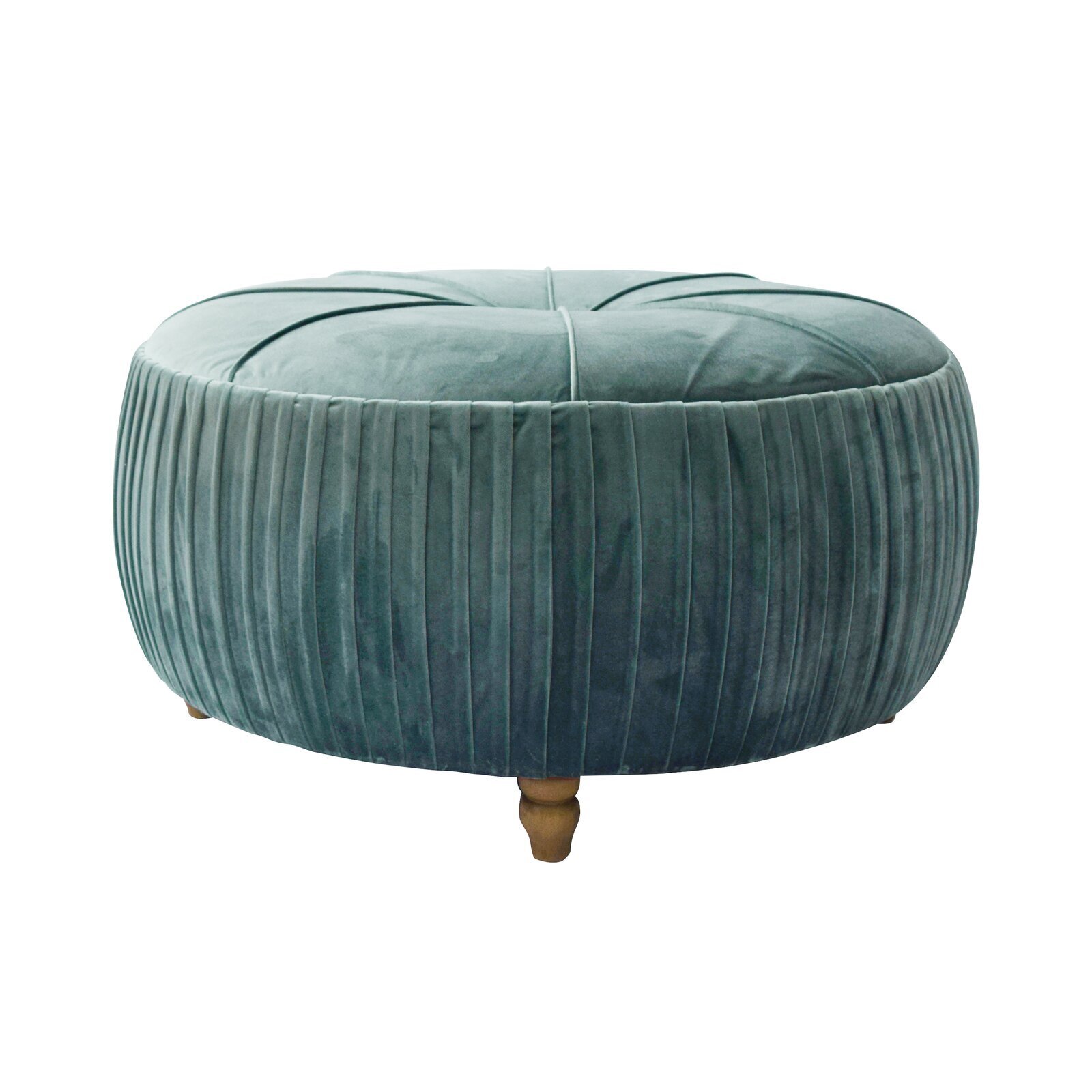 Boho Chic Round Dressing Room Ottoman With Feet