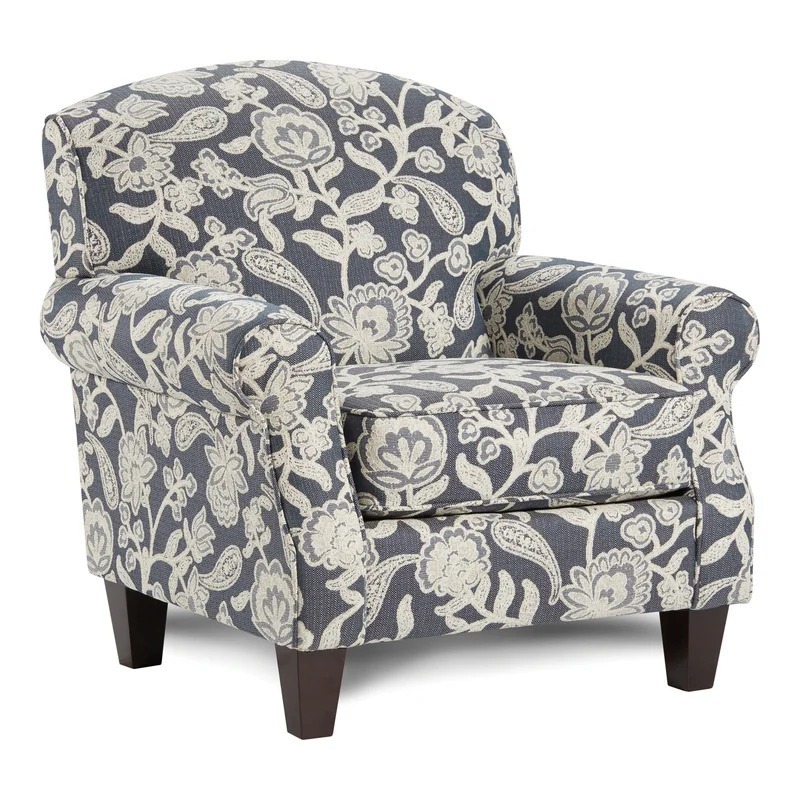 Bold Contrasting Black and White Floral Chair 
