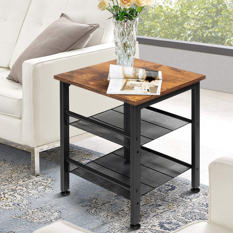 Borrero 20'' Tall Iron Nightstand in Brown/Black