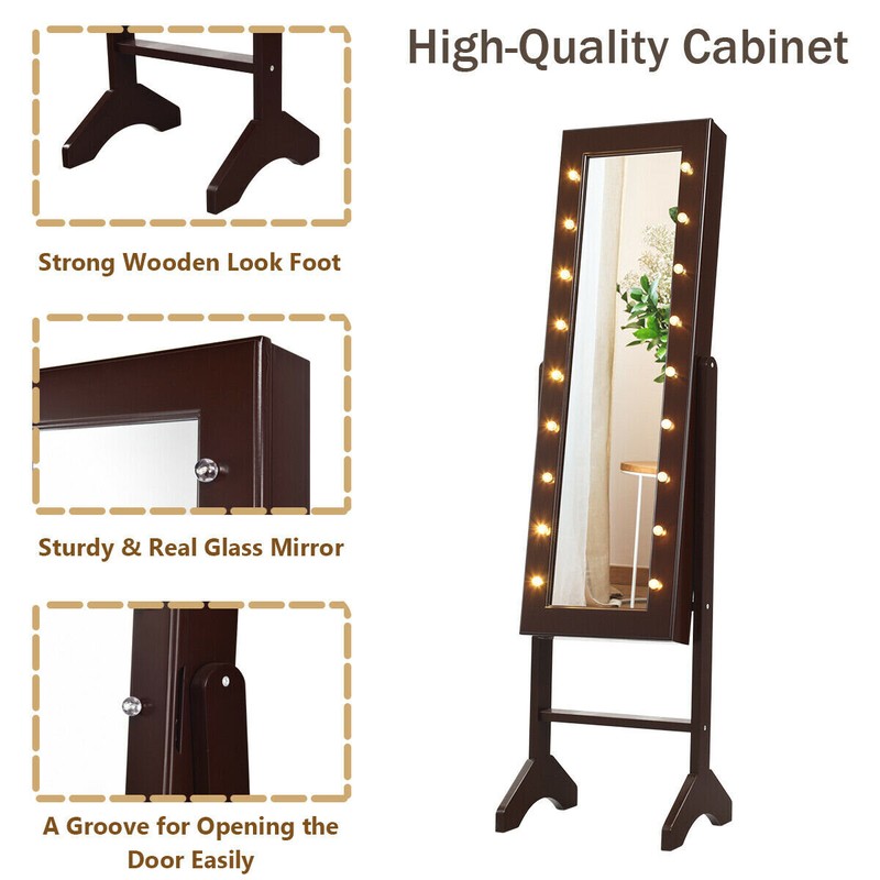 Bowen 14'' Wide Jewelry Armoire with Mirror
