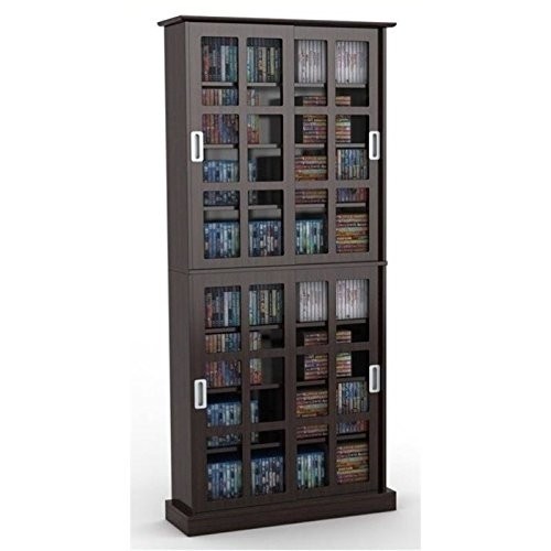 Bowery Hill 72" Windowpane Media Cabinet in Espresso
