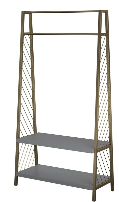 Brielle 37.4'' Wide Steel Hall Tree with Shoe Storage