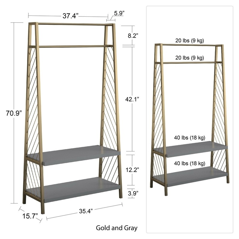 Brielle 37.4'' Wide Steel Hall Tree with Shoe Storage