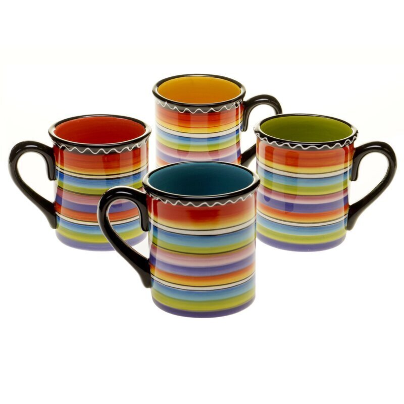Bright and Cheerful Striped Coffee Mugs