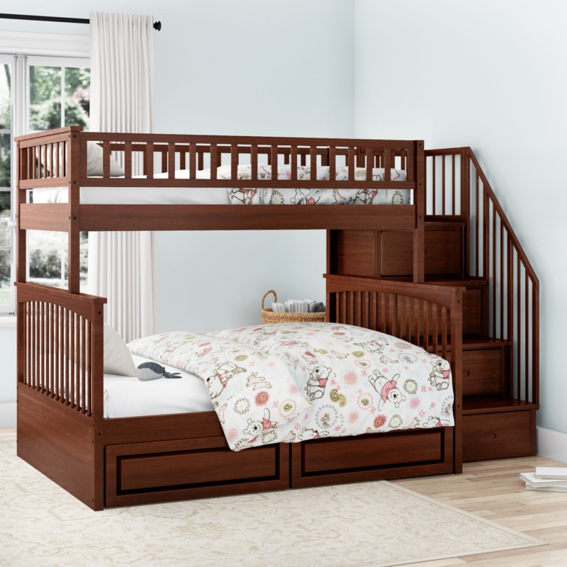 Broddrick Solid Wood Standard Bunk Bed with Shelves by Harriet Bee