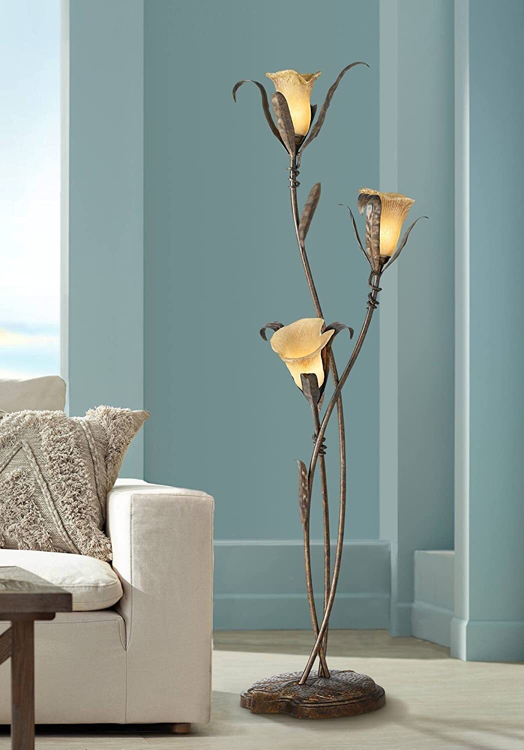 Bronze Flower Lamp