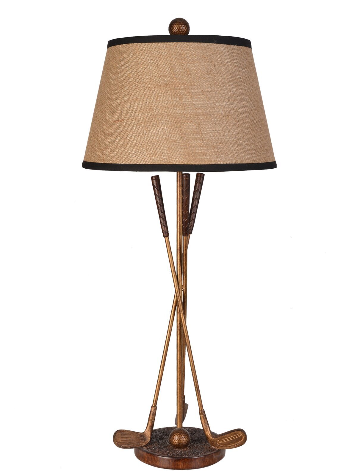 Brown And Bronze Gold Golf Lamp