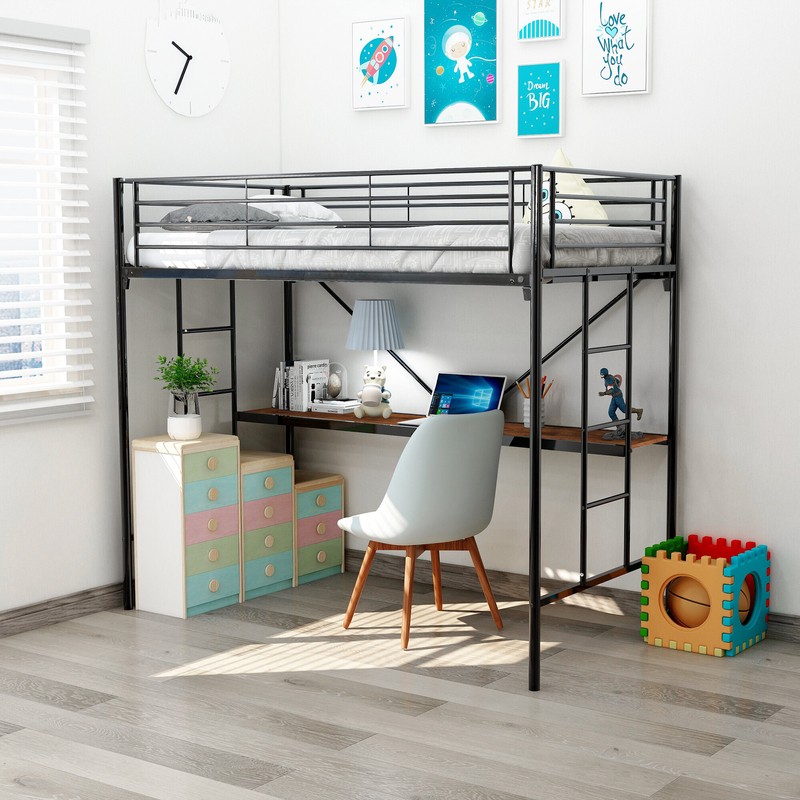Brunk Twin Platform Loft Bed with Built-in-Desk by Viv + Rae™