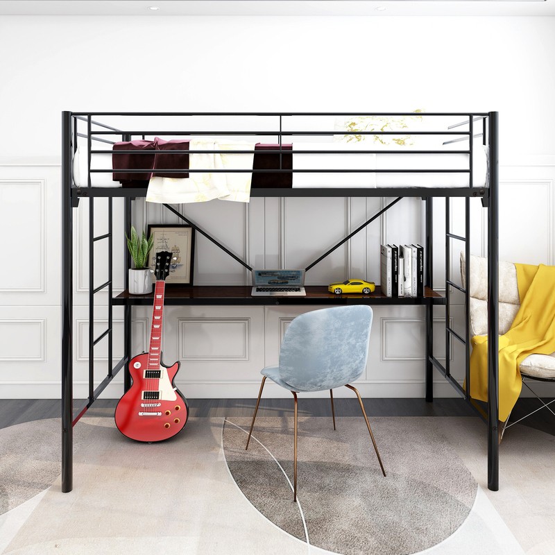 Brunk Twin Platform Loft Bed with Built-in-Desk by Viv + Rae™