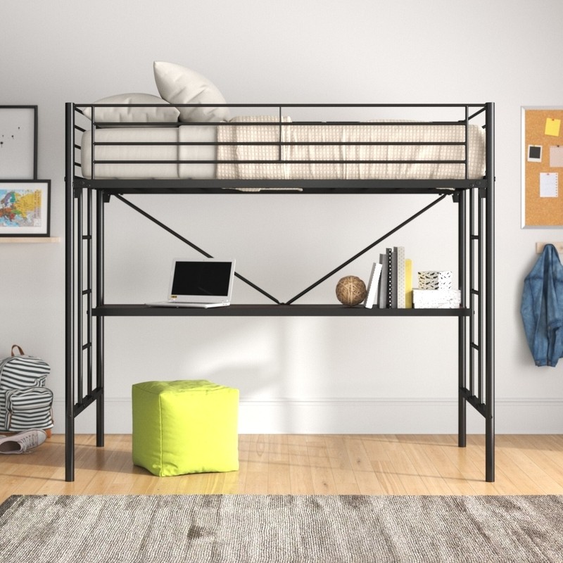 Brunk Twin Platform Loft Bed with Built-in-Desk by Viv + Rae™
