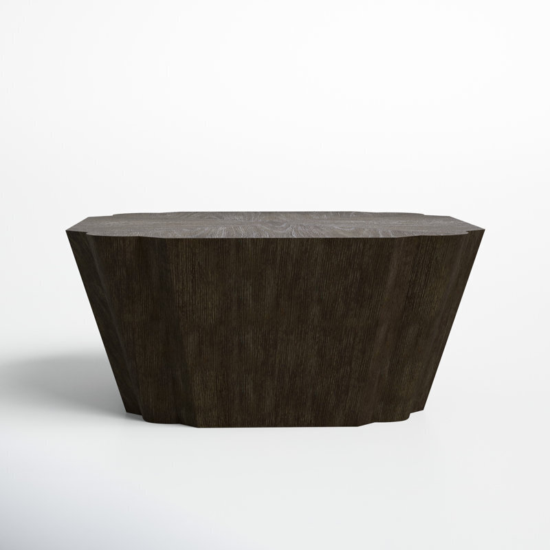 Brushed Gray Chunky Round Coffee Table 