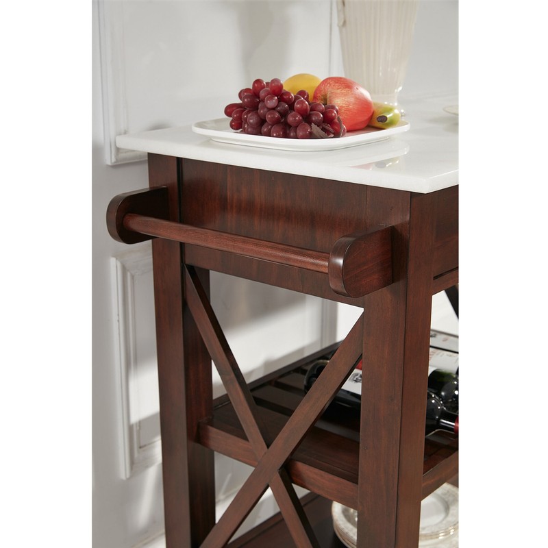 Brycen 48.5'' Wide Rolling Kitchen Cart with Marble Top