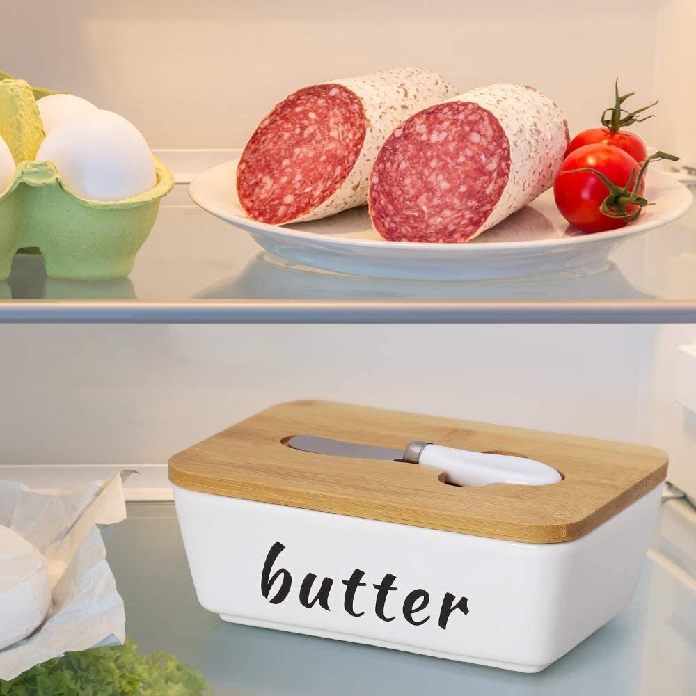 Butter dish with knife
