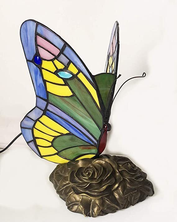 Butterfly Motif Stained Glass Lamp