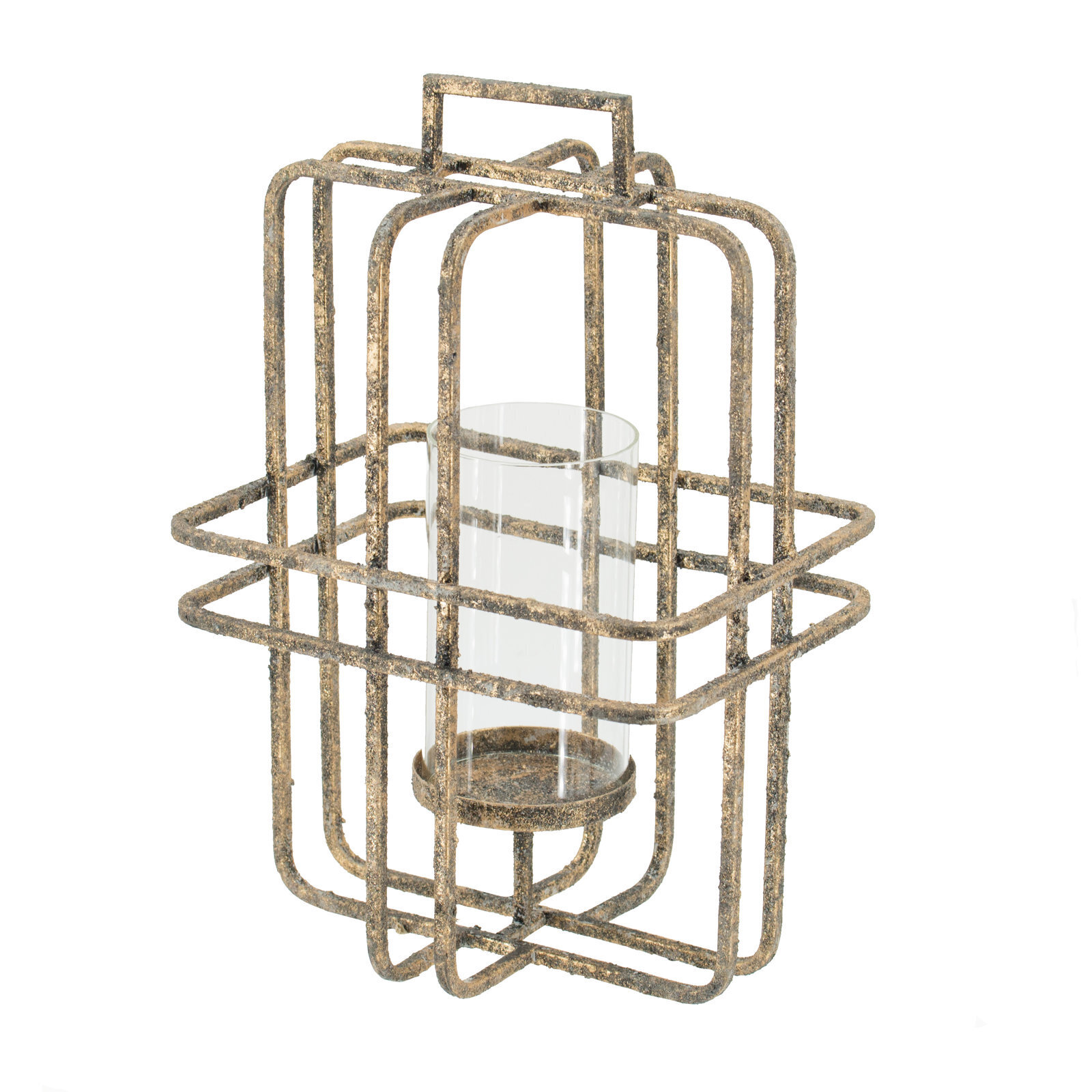 Caged Metal Hurricane Candle Holder