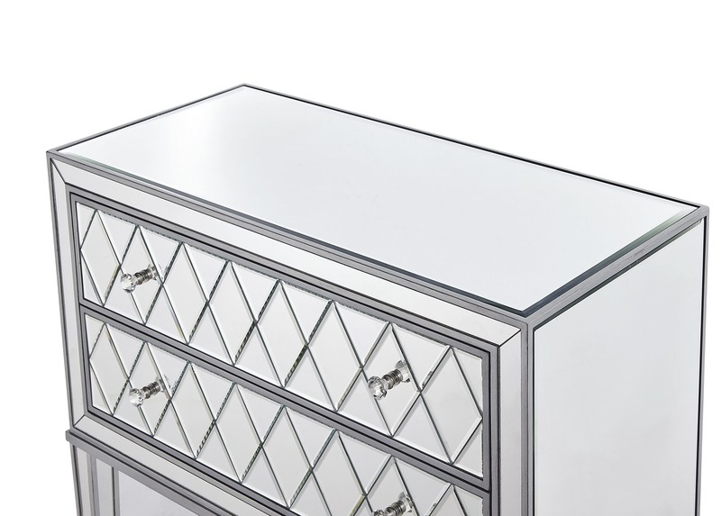 Cain 34'' Tall 2 - Drawer Nightstand in Antique Silver