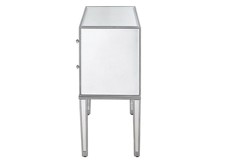 Cain 34'' Tall 2 - Drawer Nightstand in Antique Silver