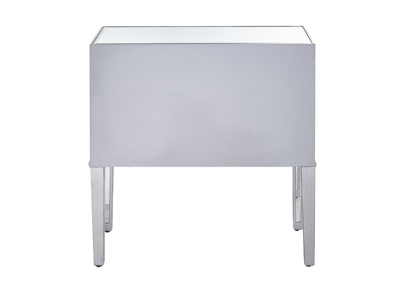 Cain 34'' Tall 2 - Drawer Nightstand in Antique Silver