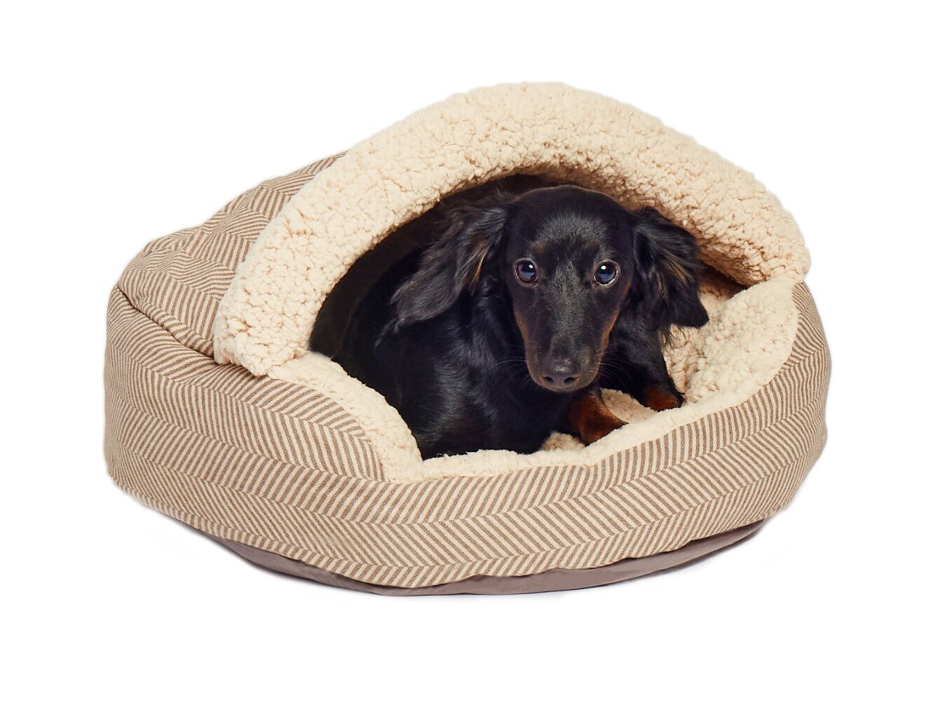 Canvas Hooded Dog Bed