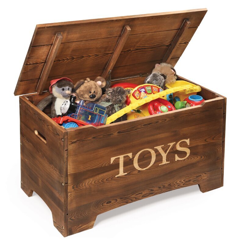 Caramel Brown Solid Wood Toy Chest