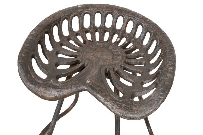 Cast Iron Tractor SeatBar Height Industrial Stool