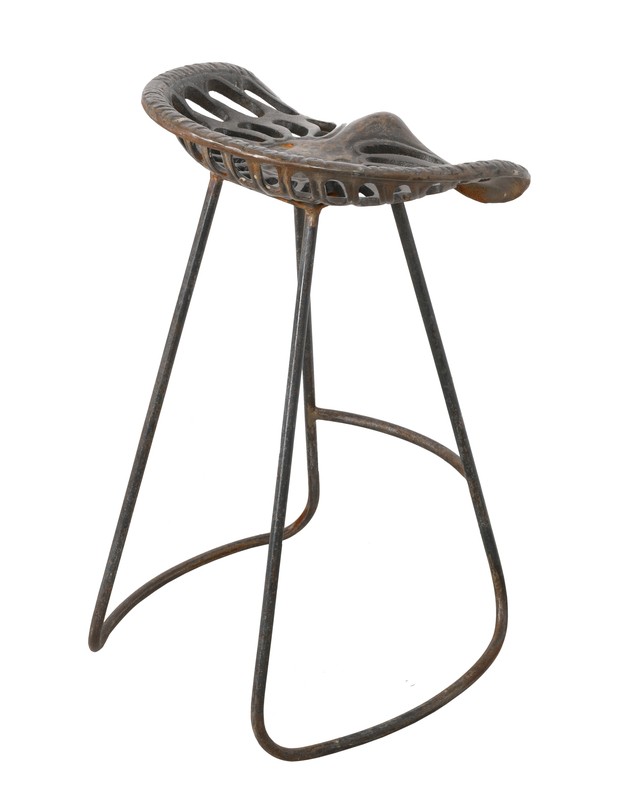 Cast Iron Tractor SeatBar Height Industrial Stool