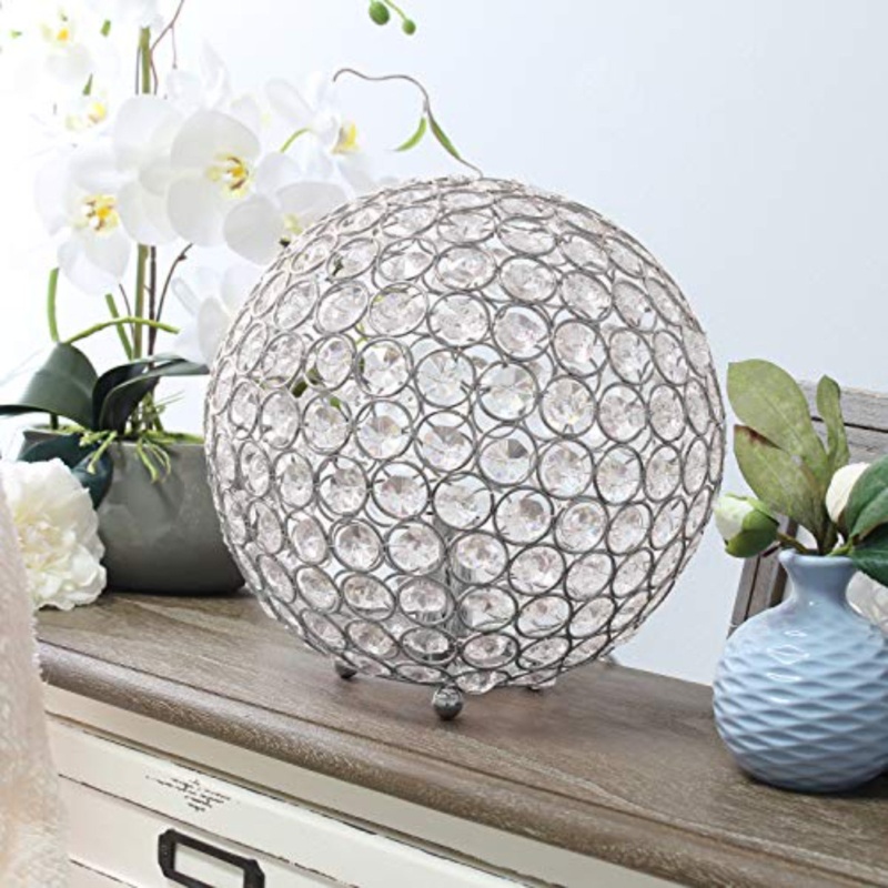 Modern Spherical Table Lamp with Acrylic Crystals