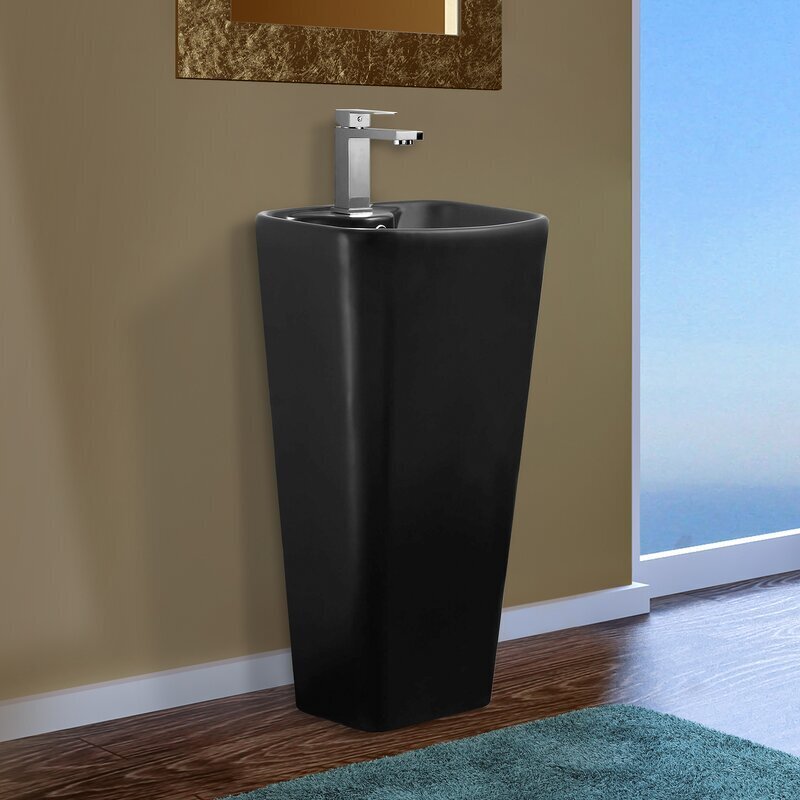 Ceramic modern bathroom pedestal sink