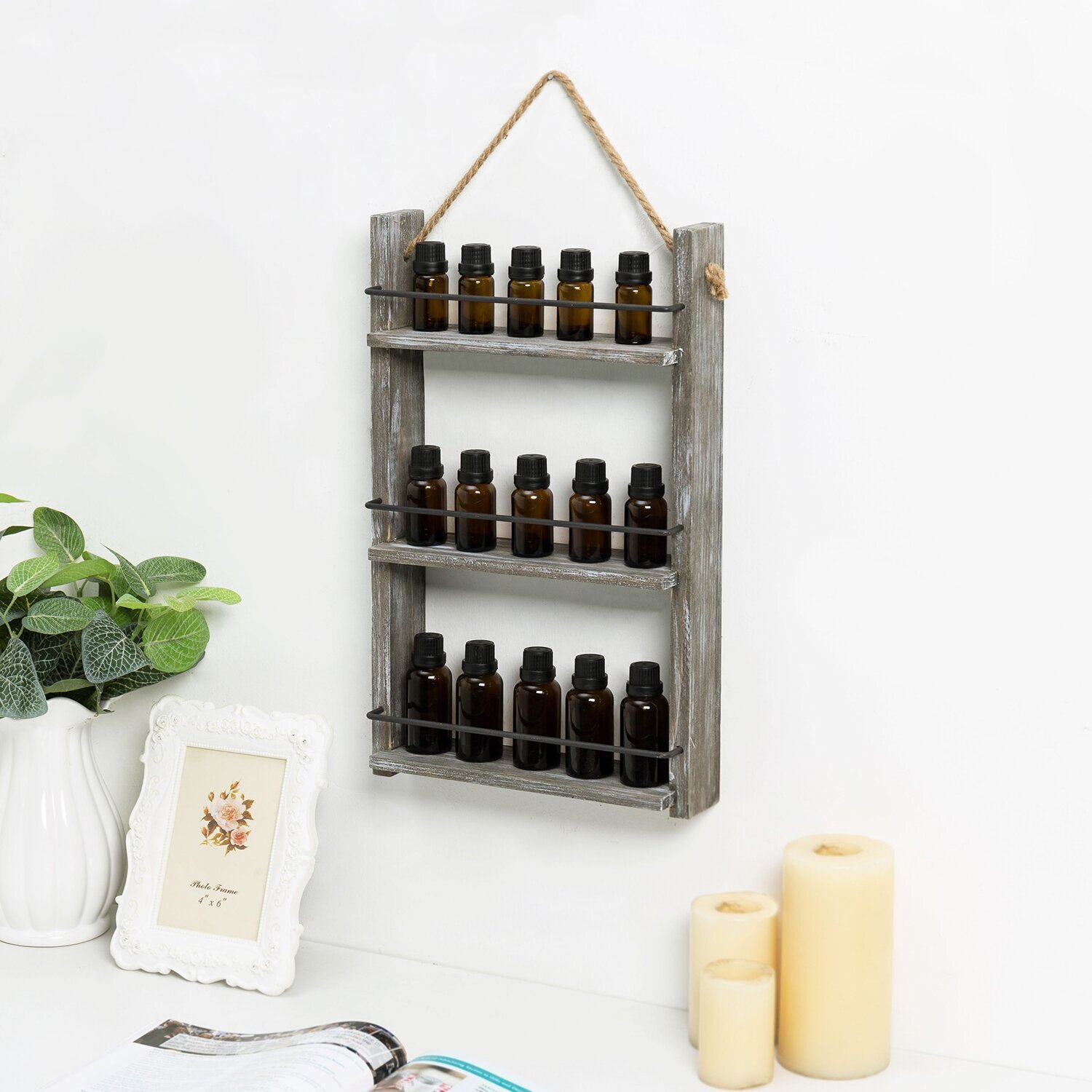 Charming Rustic Hanging Spice Rack