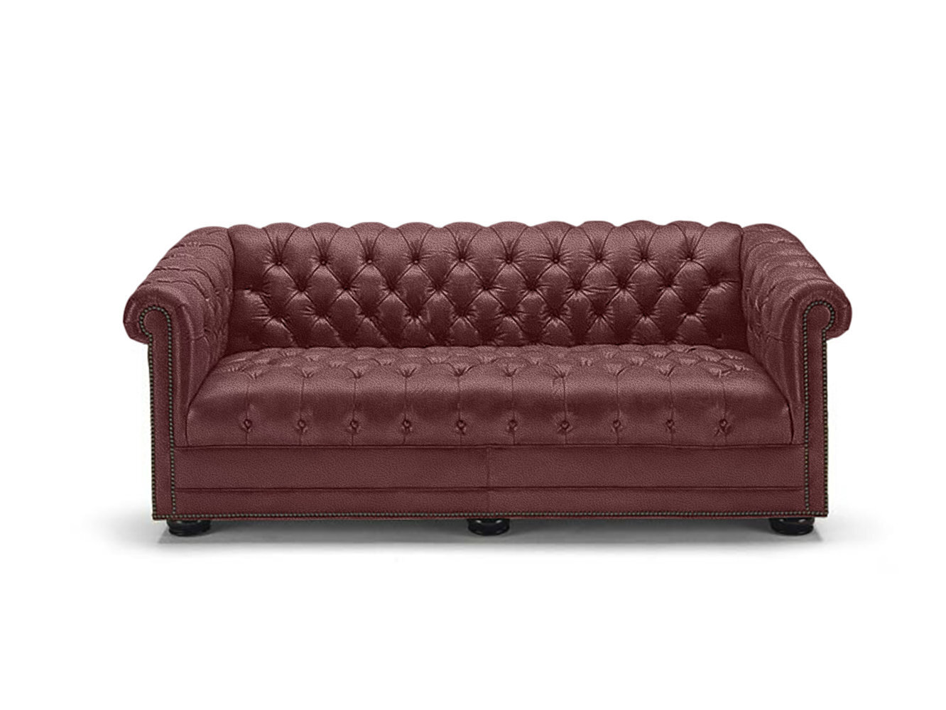 Chesterfield purple leather sofa