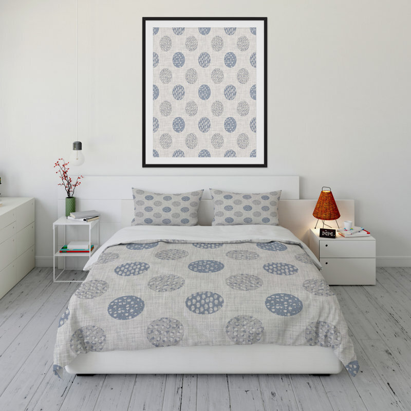 Chic Contemporary Neutral Toned Polka Dot Comforter