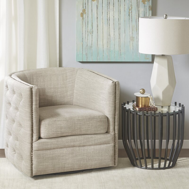 Chic Modern Tufted Upholstery Swivel Seat