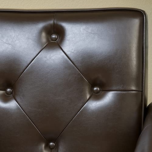 Christopher Knight Home Isaac Tufted Leather Club Chair, Chocolate Brown