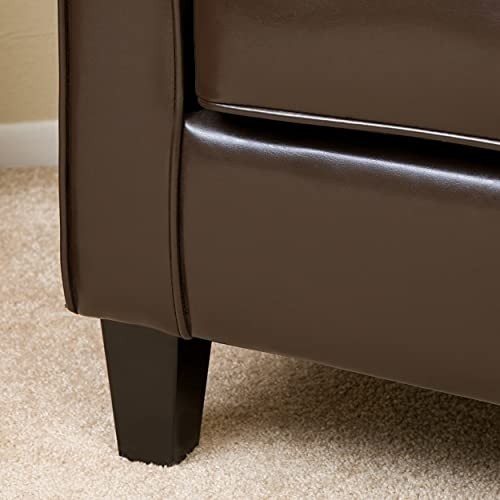 Christopher Knight Home Isaac Tufted Leather Club Chair, Chocolate Brown