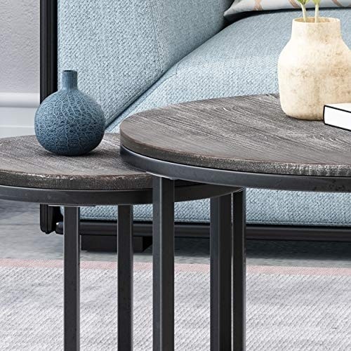 Christopher Knight Home Roberta Coffee Table Set, Gray, Pewter