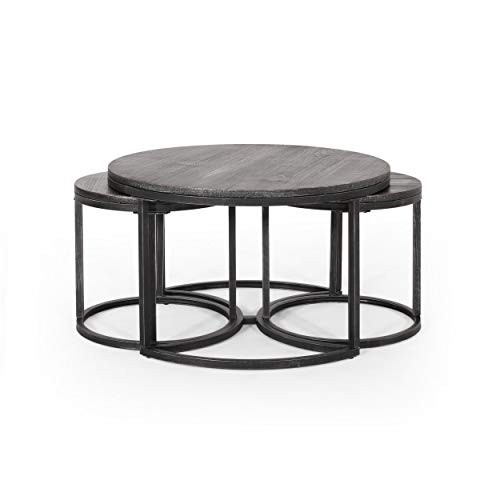 Christopher Knight Home Roberta Coffee Table Set, Gray, Pewter
