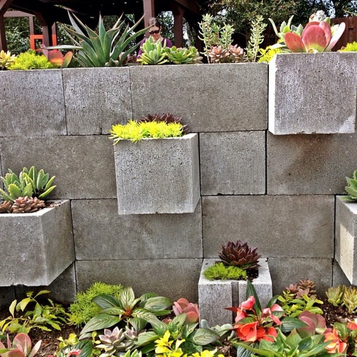 cinder block wall planter cinder block wall planter