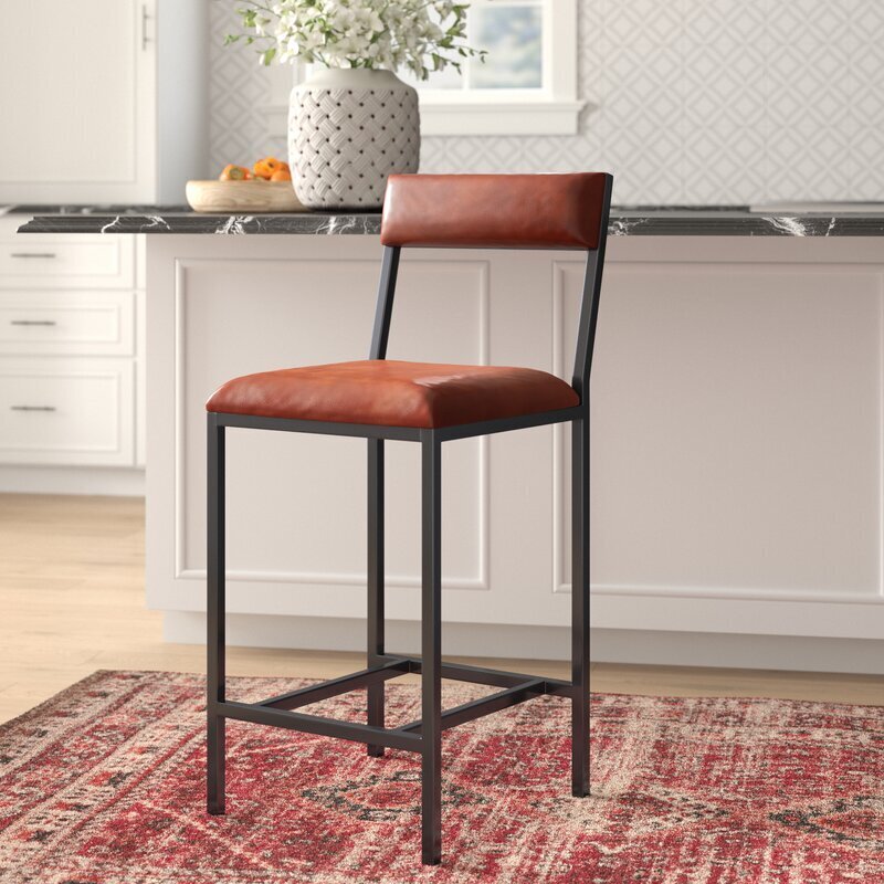 Classic leather counter stool 