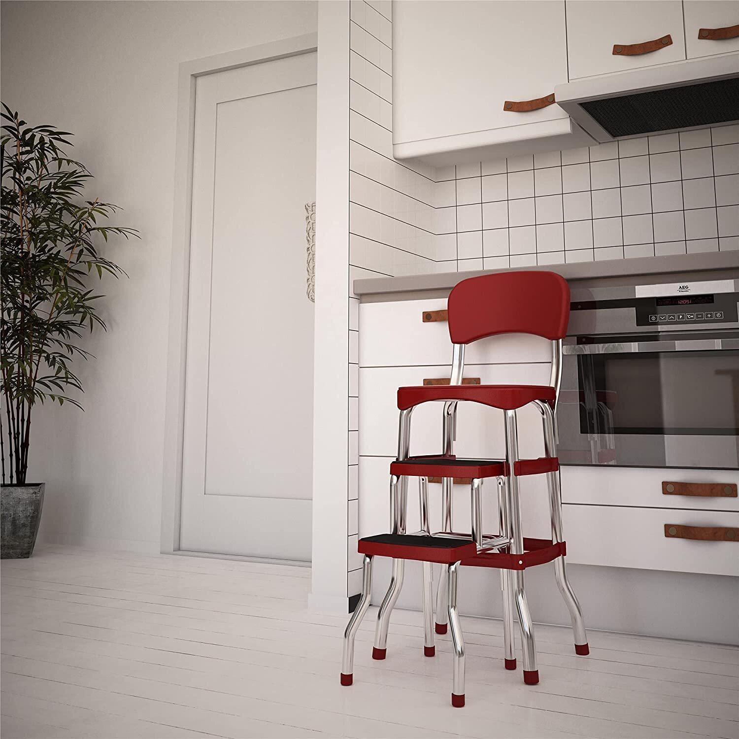 Classic Retro Kitchen Stool with Back