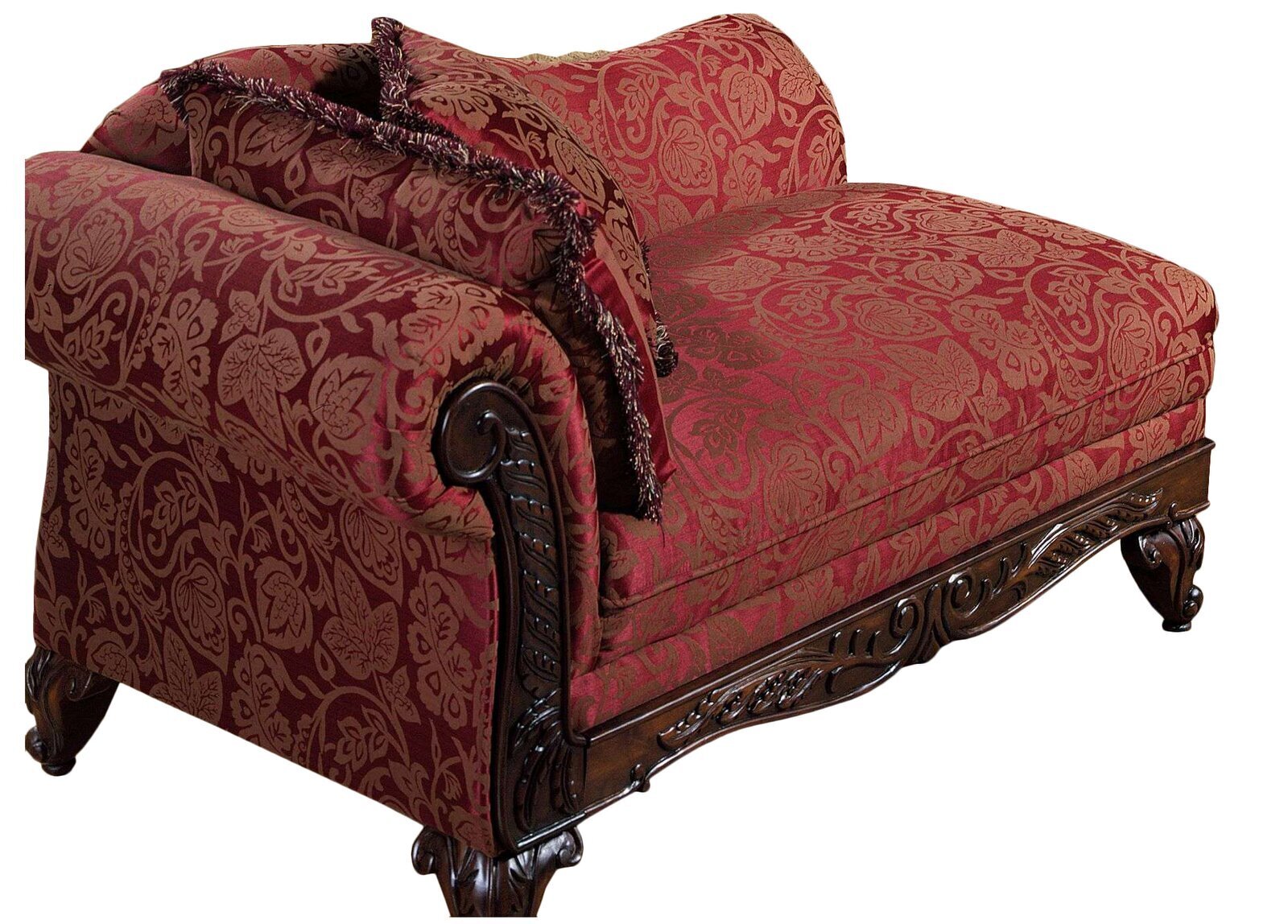 Classic Rolled Arm Bedroom Chaise Lounge