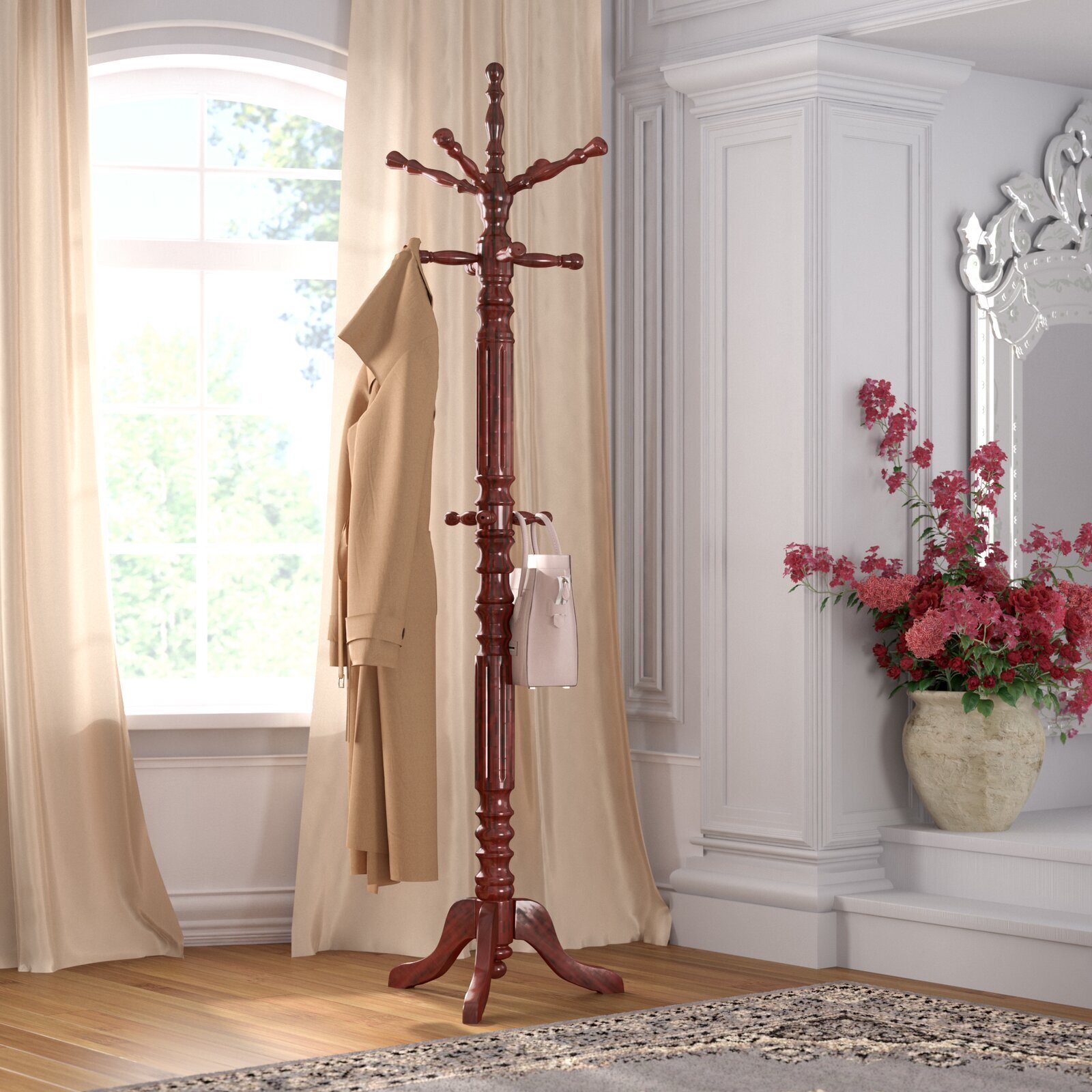 Classic Solid Wood Hat Rack Stand