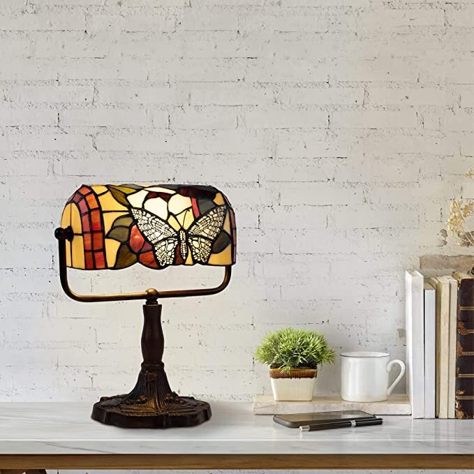 Classic Stained Glass Butterfly Table Lamp